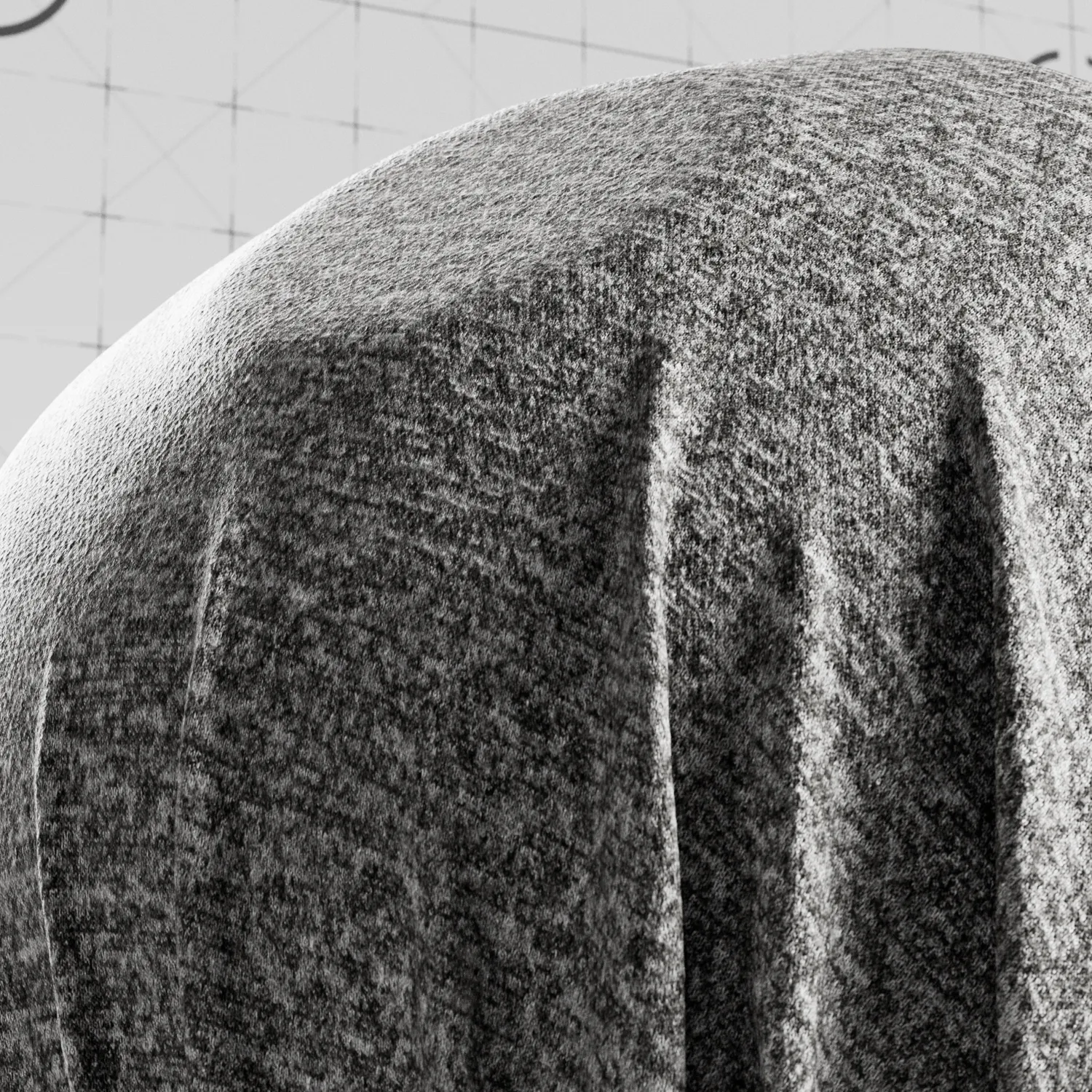 Close-up render of gray knitted Verona fabric