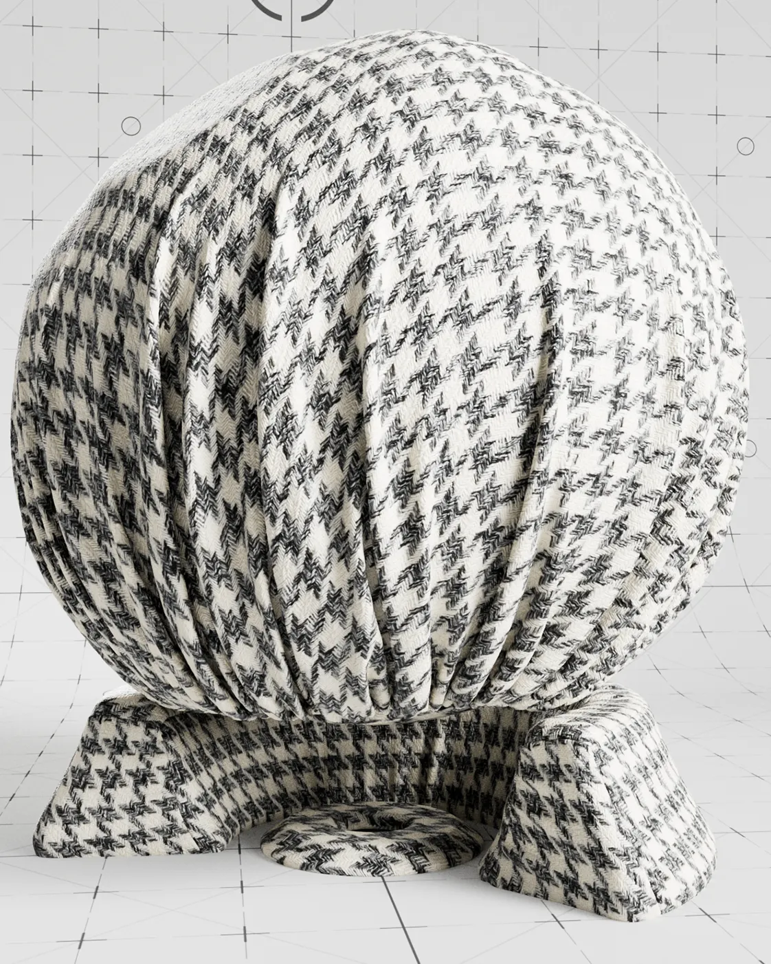 Preview of the Wool Hounds Tooth Black fabric material