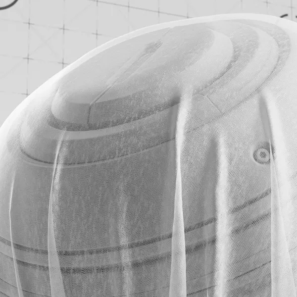 Close-up of knitted slub white material applied to a shader ball